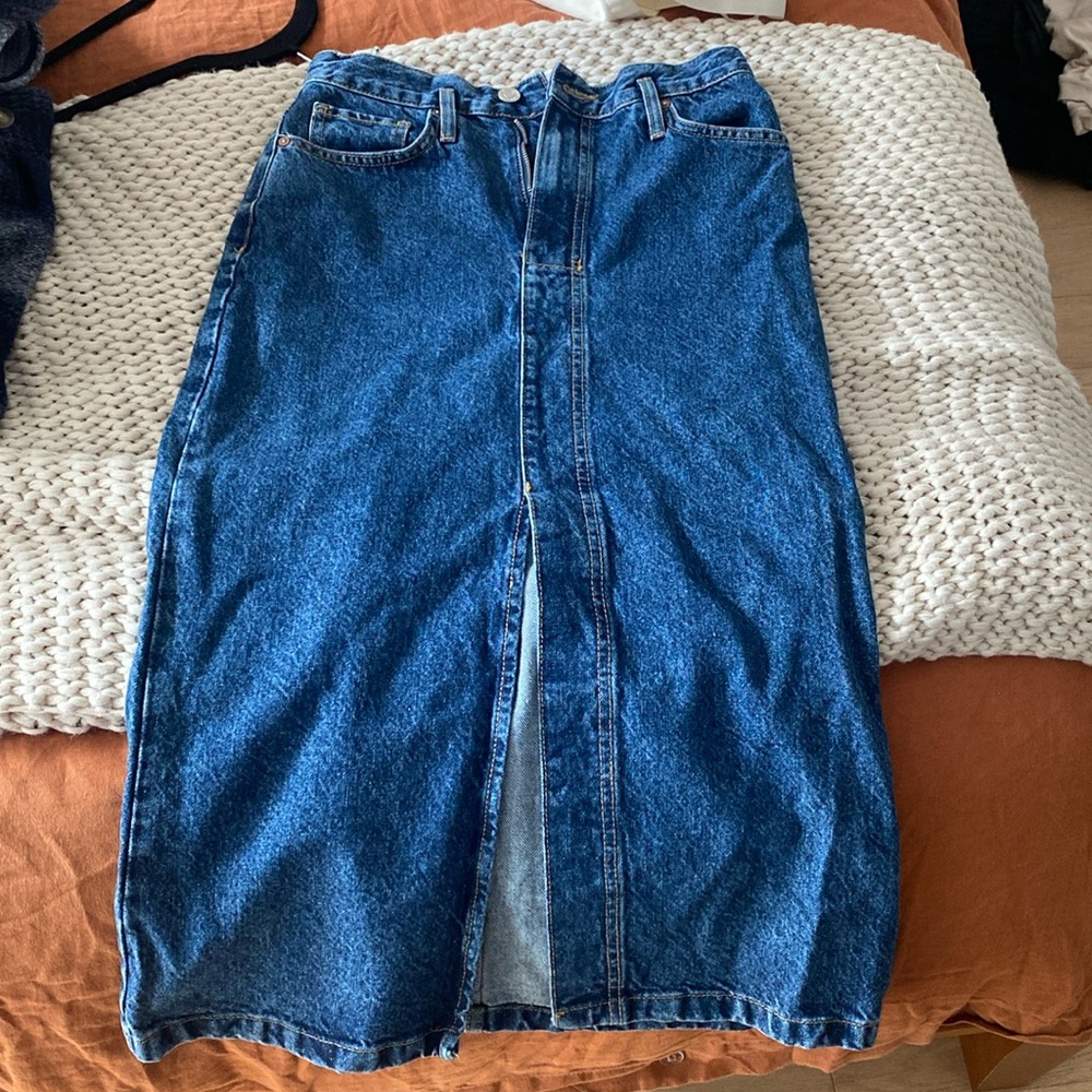 MANGO long denim skirt